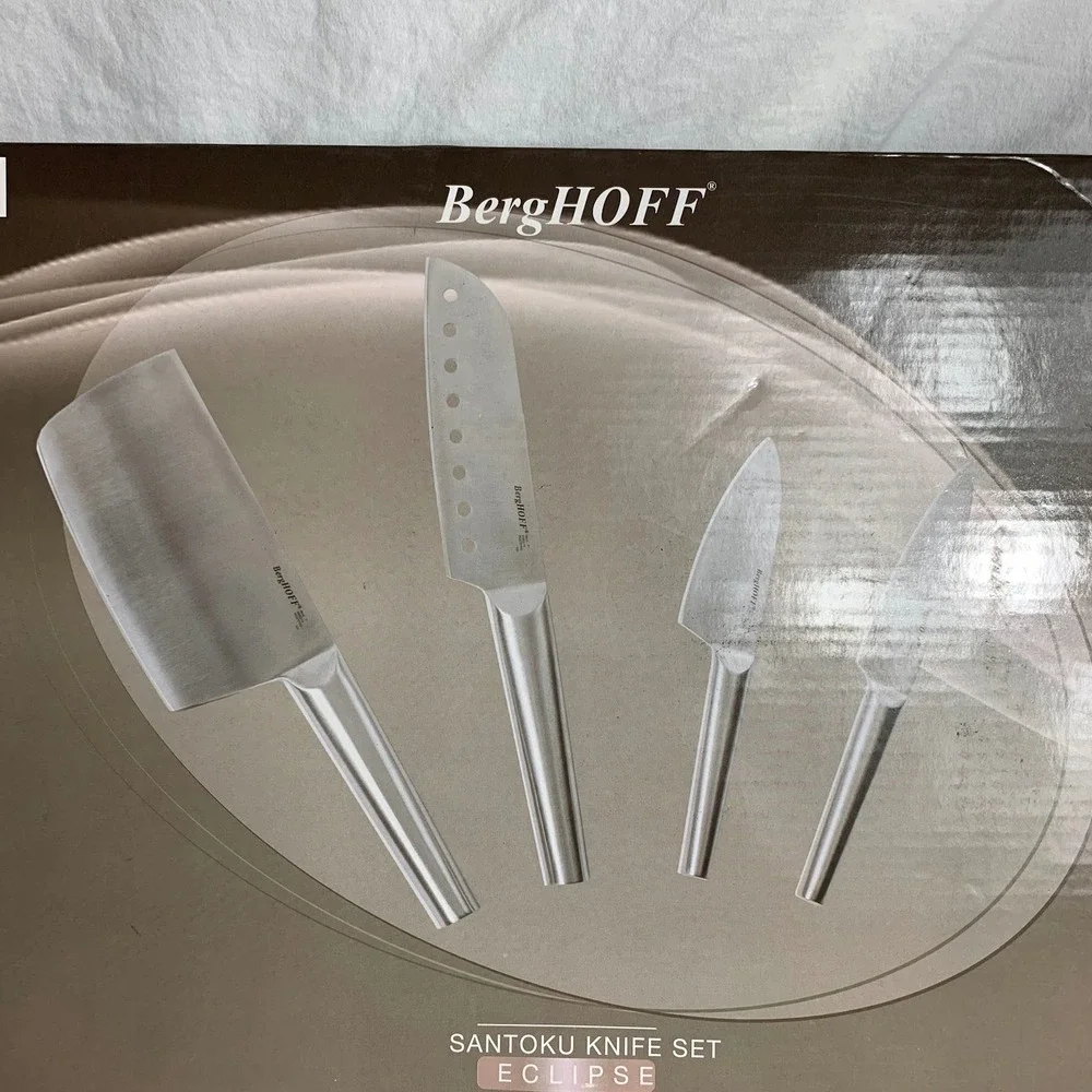 BergHOFF Eclipse Santoku Knife Set 4‎ Pieces Stainless Steel Kitchen Cutlery